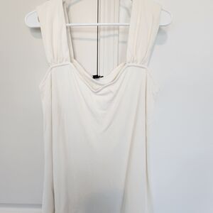 Ann Taylor Factory Cream Sleeveless Blouse